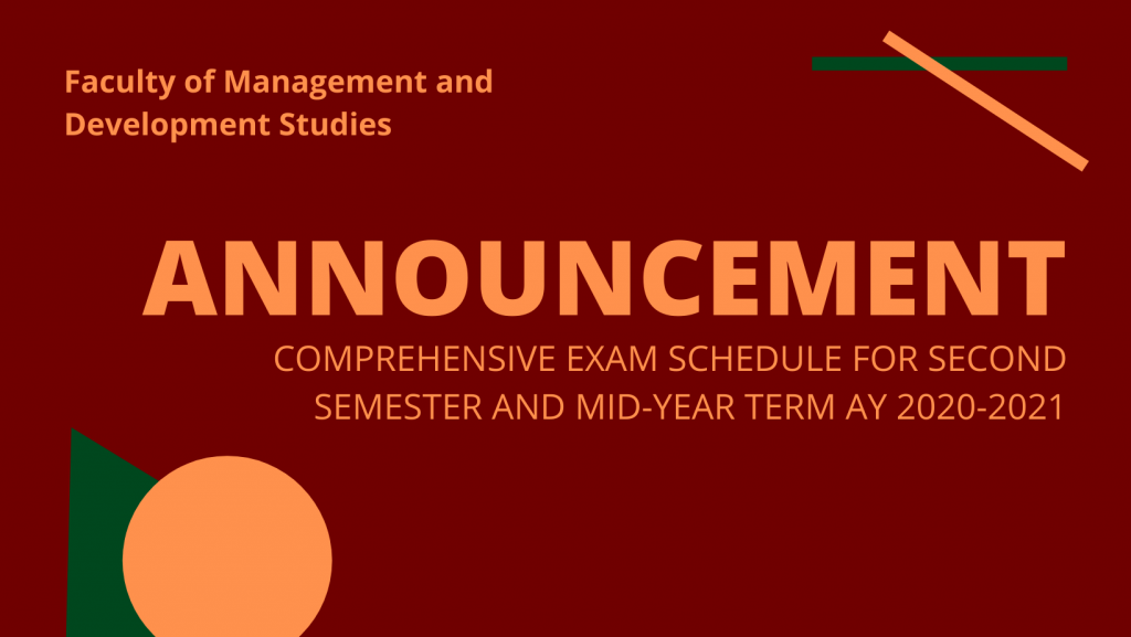 Comprehensive Exam Schedule - 2nd Sem MYT 2020-2021